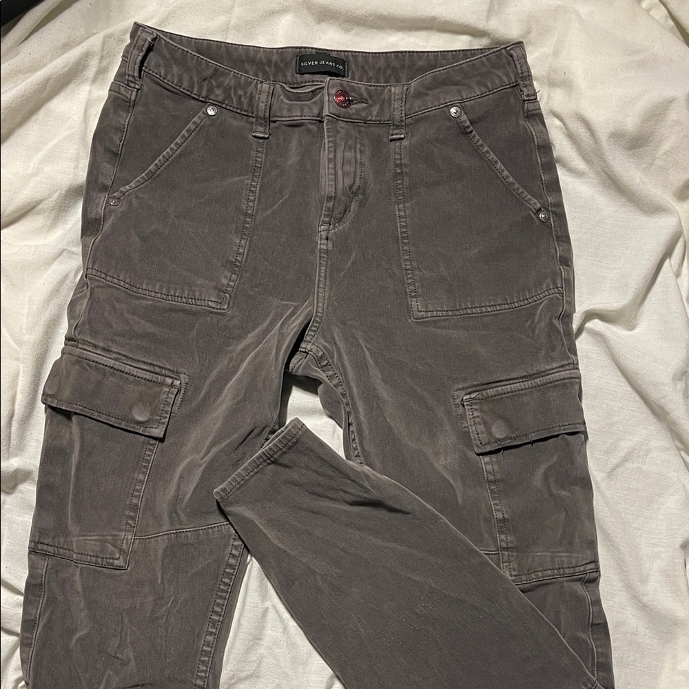 Silver Jeans Dark Gray Cargo Pants